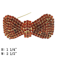 JEWELED BOW TIE BROOCH PIN