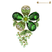 GEMSTONE BLOSSOM FLOWER BROOCH PIN