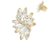 RHINESTONE CLUSTER STRETCH RING