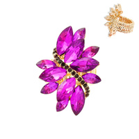 RHINESTONE CLUSTER STRETCH RING