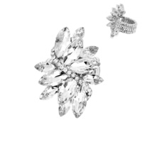 RHINESTONE CLUSTER STRETCH RING