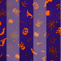 HALLOWEEN JACK O LANTERN, BAT, SPIDER PATTERN PRINTED BANDANA NECKERCHIEF HAIR WRAP SQUARE SCARF