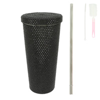 RHINESTONE ENCRUSTED STAINLESS STEEL TUMBLER