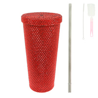 RHINESTONE ENCRUSTED STAINLESS STEEL TUMBLER