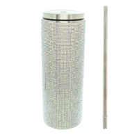 RHINESTONE ENCRUSTED STAINLESS STEEL TUMBLER