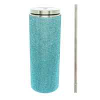 RHINESTONE ENCRUSTED STAINLESS STEEL TUMBLER