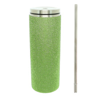 RHINESTONE ENCRUSTED STAINLESS STEEL TUMBLER