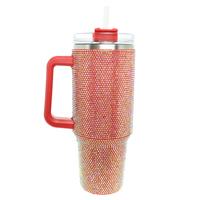 RHINESTONE ENCRUSTED STAINLESS STEEL TUMBLER