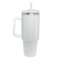 RHINESTONE ENCRUSTED STAINLESS STEEL TUMBLER