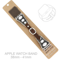 WESTERN CRYSTAL CONCHO APPLE WATCH LEATHER BAND