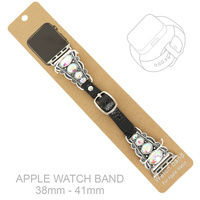 WESTERN JEWELED CONCHO APPLE WATCH LEATHER BAND