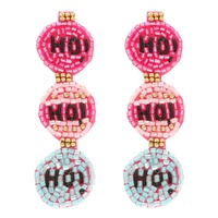 CHRISTMAS HOHOHO BEADED EARRINGS