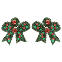CHRISTMAS BOW DANGLE EARRINGS