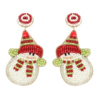 CHRISTMAS SCARFED SNOWMAN EARRINGS
