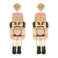 CHRISTMAS NUTCRACKER BEADED EARRINGS