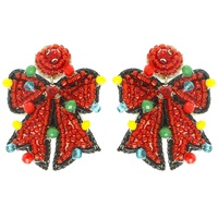 CHRISTMAS BOW DANGLE EARRINGS