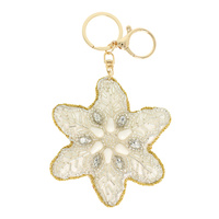 CHRISTMAS STAR JEWELED TREE ORNAMENT KEYCHAIN