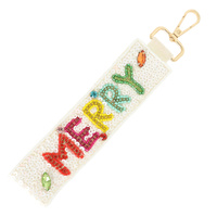 CHRISTMAS "MERRY" JEWELED KEY CHAIN