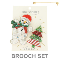 2 PACK CHRISTMAS THEME ASSORTED BROOCH PIN SET