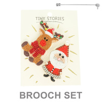 2PC CHRISTMAS THEME ASSORTED BROOCH PIN SET