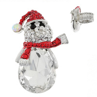 RHINESTONE SNOWMAN STRETCH RING