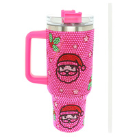 CHRISTMAS SANTA RHINESTONE TUMBLER