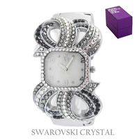 ELEGANT SWAROVSKI CRYSTAL BANGLE WATCH